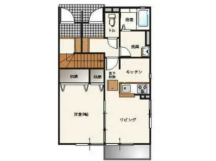 アーバン・ヒル A棟(1LDK/1階)の間取り写真