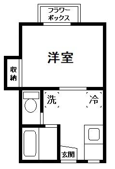 シャンポールアイ(1K/2階)の間取り写真
