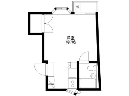 ハイム芳美(ワンルーム/2階)の間取り写真