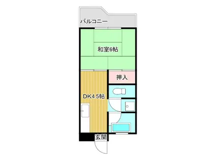 得松第3マンション(1DK/4階)の間取り写真