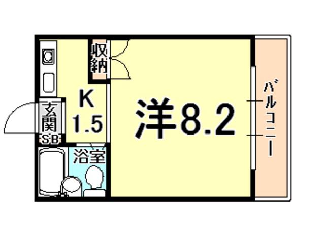 第一モギハイツ(1K/3階)の間取り写真