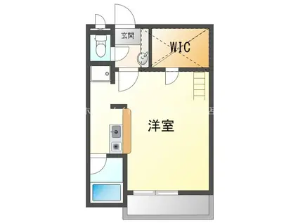 セザンヌ石巻(ワンルーム/1階)の間取り写真