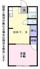 フジハイツ(1DK/1階)の間取り写真