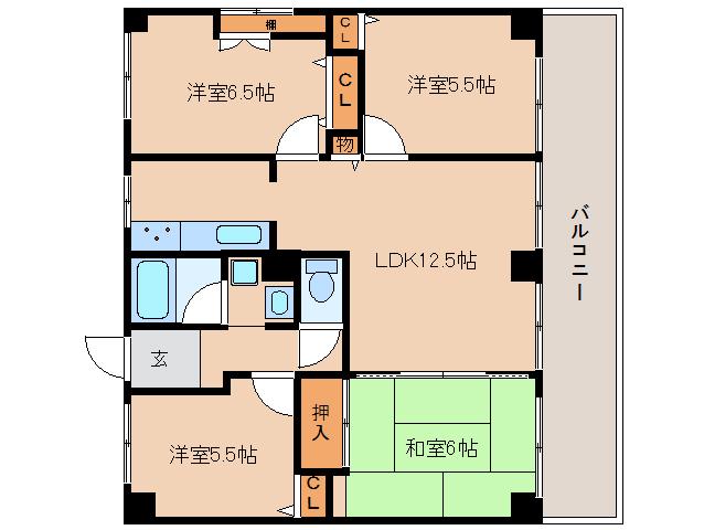 パークヴィレッジ学園前(4LDK/3階)の間取り写真
