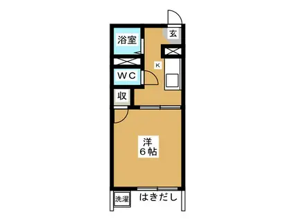 有東坂ヒルズ(1K/1階)の間取り写真