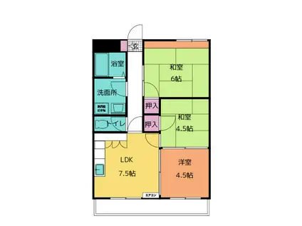ラフォーレ楠(3DK/3階)の間取り写真