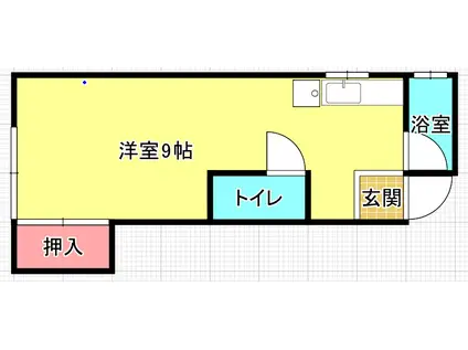 コーポ竹(ワンルーム/2階)の間取り写真