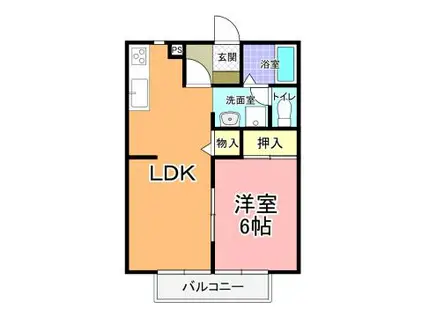KSハイツ A棟(1LDK/1階)の間取り写真