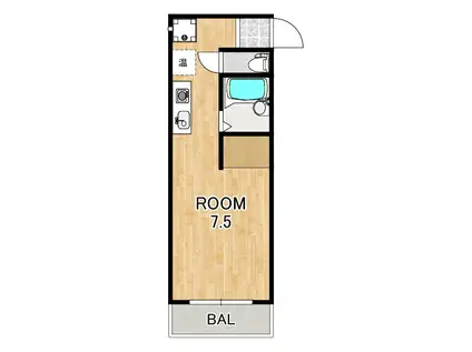 ＪＲ東海道本線 草津駅(滋賀) 徒歩11分 3階建 築35年(ワンルーム/3階)の間取り写真