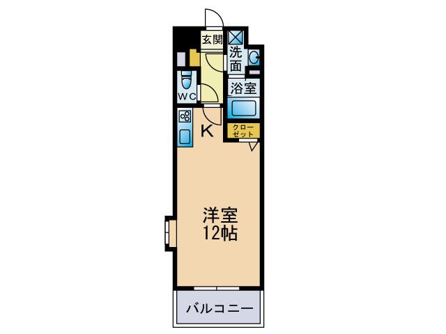 プランド-ル(ワンルーム/4階)の間取り写真
