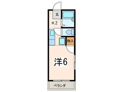 コーポふじ(1K/2階)の間取り写真