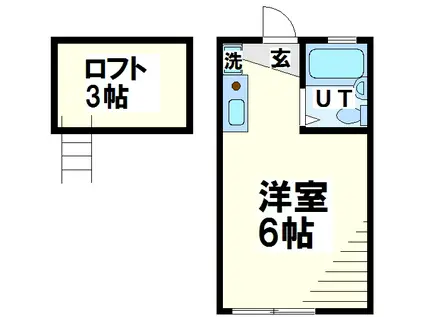 アルカディア調布(1K/2階)の間取り写真