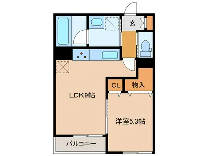 SIESTA DAIKUMACHI(1LDK/4階)の間取り写真