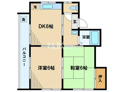 ハイムサカキ(2DK/2階)の間取り写真