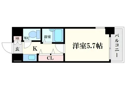 エステムコート大阪城南(1K/4階)の間取り写真