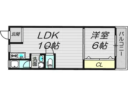 LEGAL守口(1LDK/3階)の間取り写真