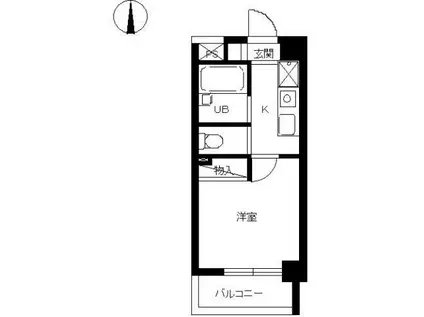 スカイコート神楽坂第2(1K/9階)の間取り写真