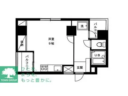 メルベイユ恵比寿(ワンルーム/6階)の間取り写真