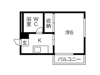 ハートイン平田(1K/3階)の間取り写真