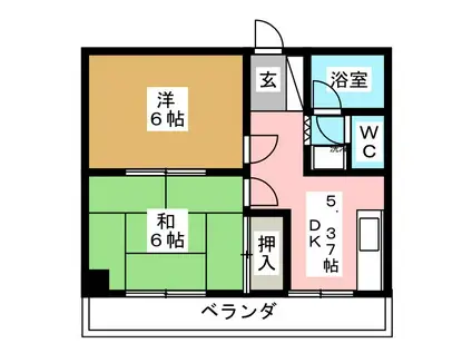 マインハイムI(2DK/3階)の間取り写真
