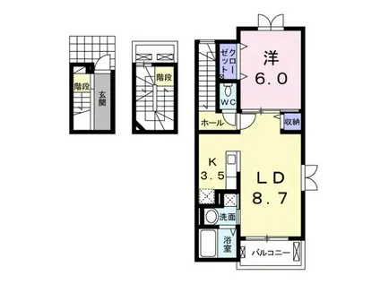 セレーナ・ミトヨ A棟(1LDK/3階)の間取り写真