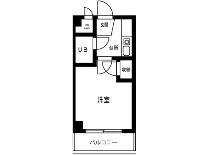 ハイツサガミ(1K/2階)の間取り写真