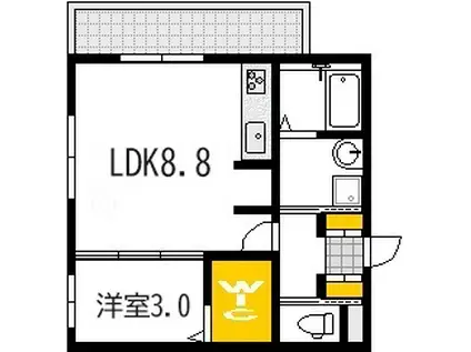 ホスタ光ヶ丘(1LDK/2階)の間取り写真