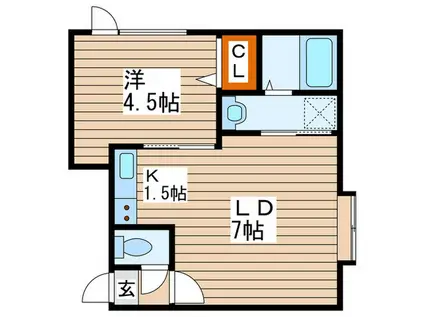 アークコート月寒中央(1LDK/3階)の間取り写真