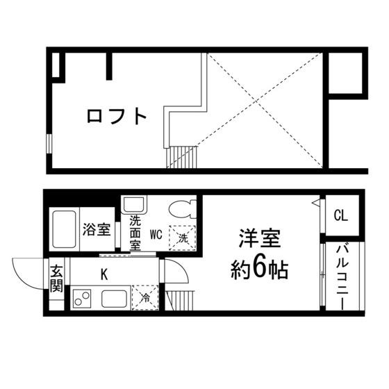 杜のアパートメントB(1K/1階)の間取り写真