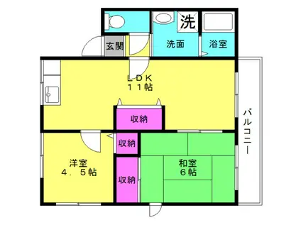 オークウッド(2LDK/2階)の間取り写真