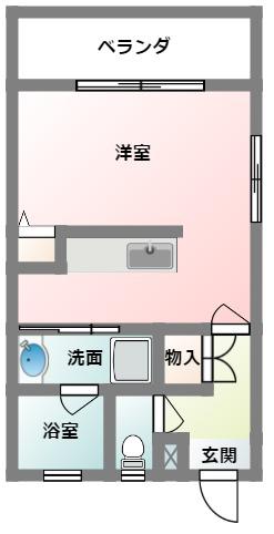 メゾン上原II(1K/2階)の間取り写真