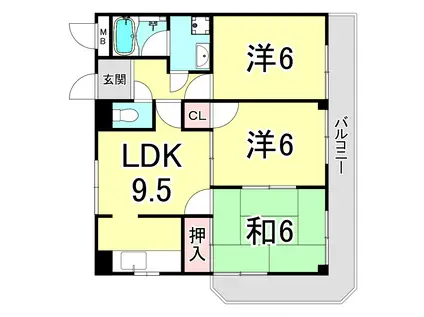 コートスミユー(3LDK/3階)の間取り写真