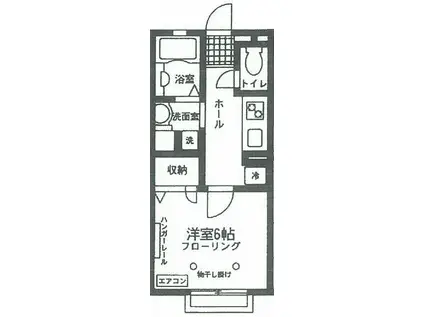 リッツ大倉山(1K/1階)の間取り写真