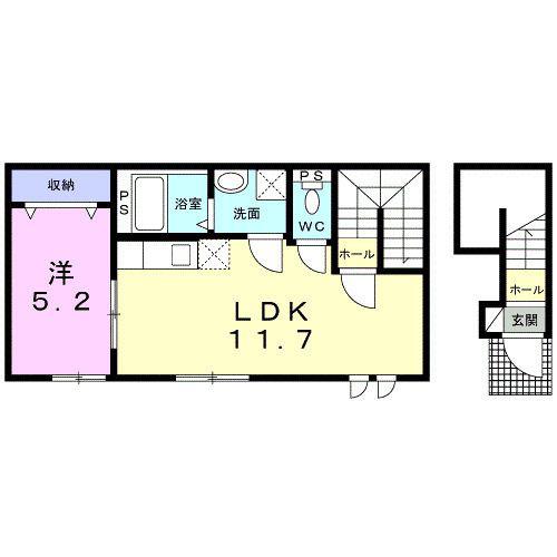 サニー凛(1LDK/2階)の間取り写真