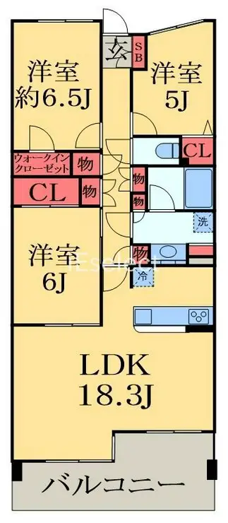 リーベスト西千葉 6階階 間取り
