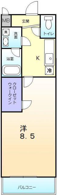フジパレス浜寺諏訪森ノース(1K/1階)の間取り写真
