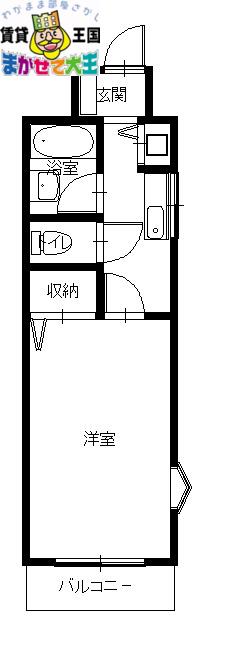 トーカンマンション麹屋町(1K/13階)の間取り写真
