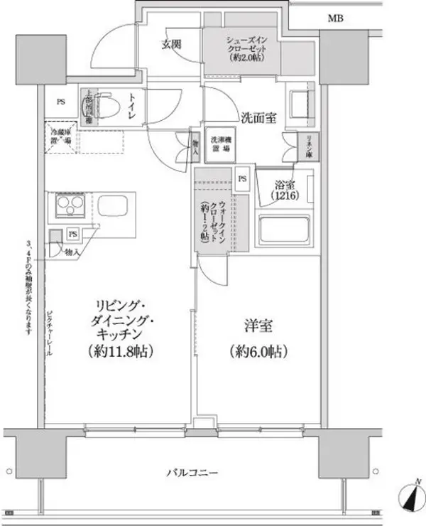 パークハビオ渋谷本町レジデンス 8階階 間取り