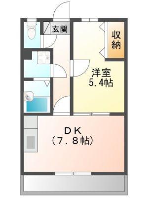 ガーデンコート平松AP(1DK/2階)の間取り写真