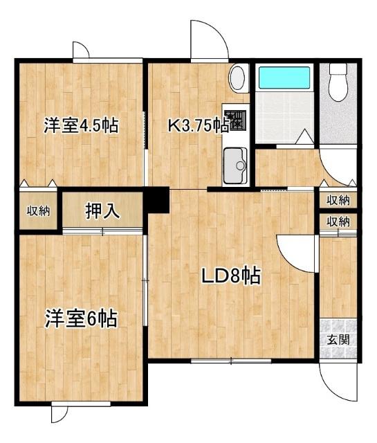 コーポ林(2LDK/2階)の間取り写真