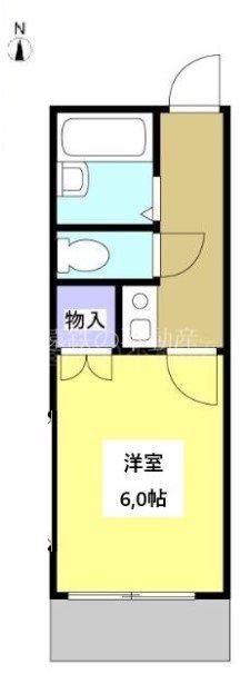 レオパレス新津町(1K/2階)の間取り写真