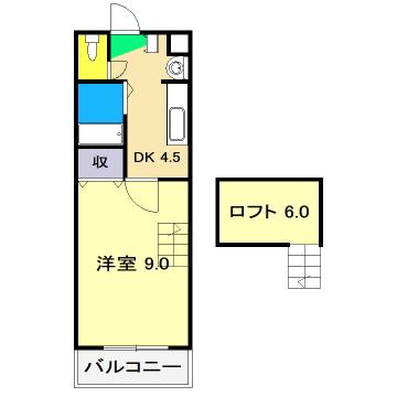 メゾンレーヴ潮江(1DK/4階)の間取り写真