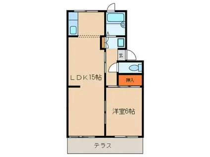 コーポ春日(1LDK/1階)の間取り写真