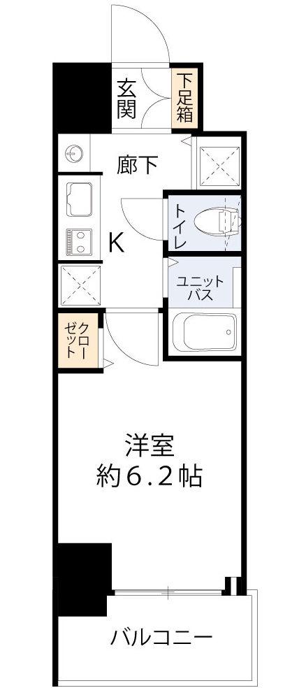 プレサンス本町ジョイス(1K/4階)の間取り写真