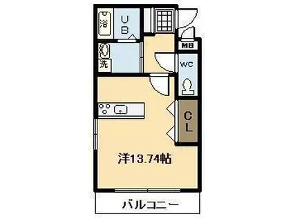 フォレストパーク神宮(ワンルーム/2階)の間取り写真