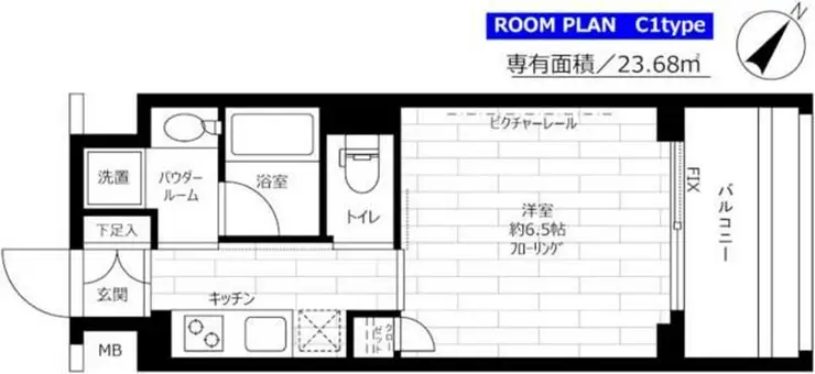 ステージグランデ新川 6階階 間取り