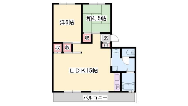 クローバー広畑才(3DK/3階)の間取り写真