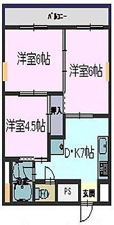 新栄マンション(3DK/1階)の間取り写真