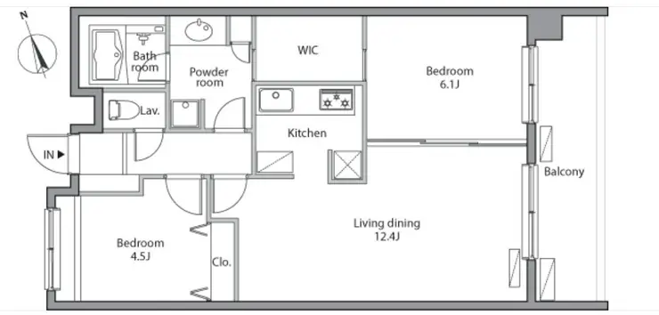 レジディア祐天寺 3階階 間取り