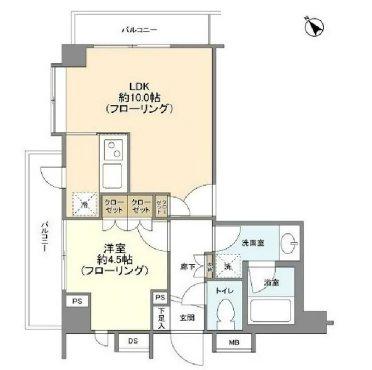 クオリア恵比寿サウス 2階階 間取り